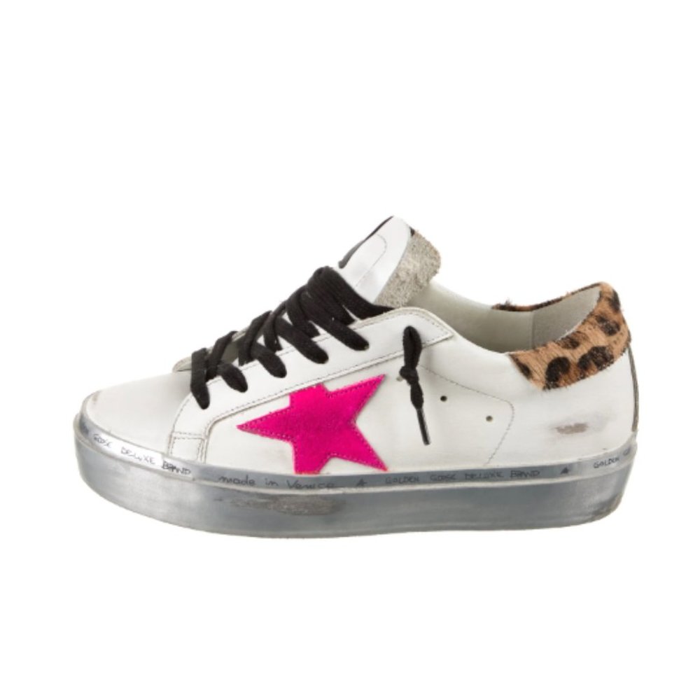 Golden Goose Leather Printed Sneakers